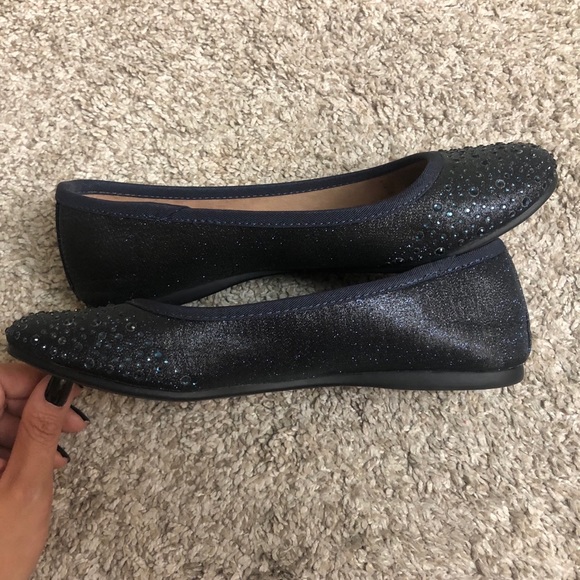 Dark navy blue flats - Picture 3 of 7